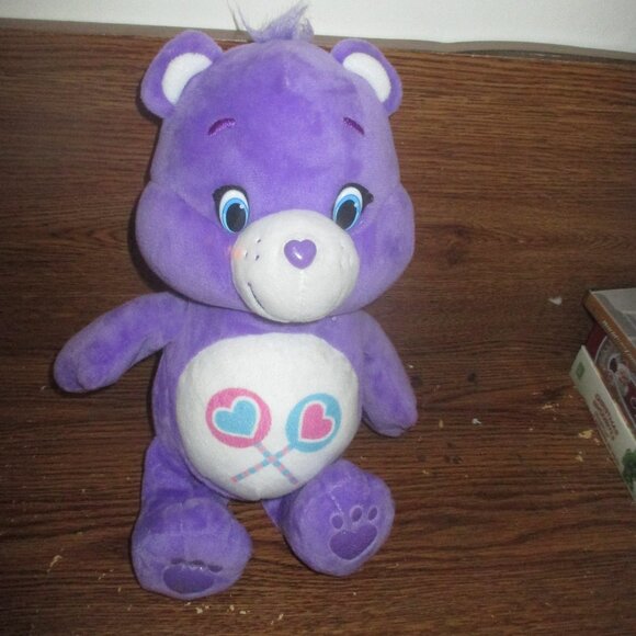 Care Bear Plush Share Bear Heart Lollypop Wide Open Eyes (Cleveland Inc, 2015) - Picture 1 of 5